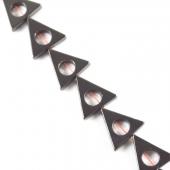 Non magnetic Hematite Beads, Triangle,15x18mm,Length:16 Inch, 22PCs/Strand, Sold By Strand